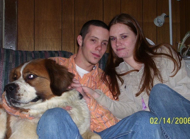 Saint Bernard Sarah before amputation surgery